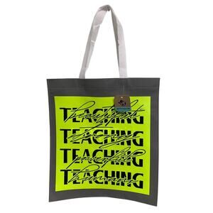 New Upcycled Hand Printed Teaching Loving Powerful Humans Shopper Tote Bag